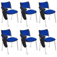 Pack 6 de sillas confidente Smart con estructura epoxy negra y tapizado Baly (textil) o piel ecológica con brazo pala